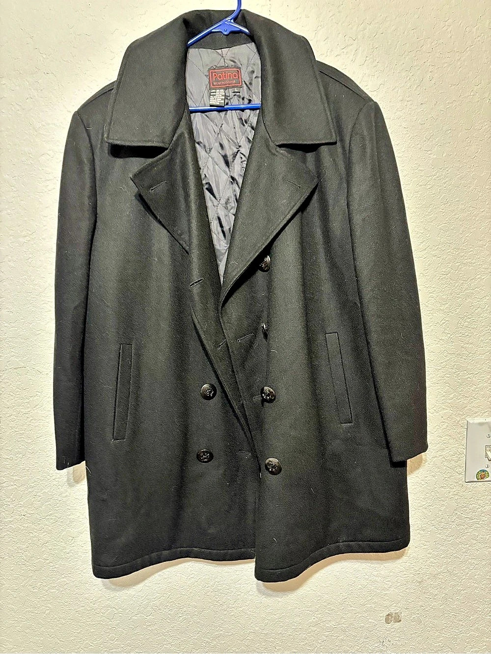 Patina Men's Wool Blend Pea Coat Size Large